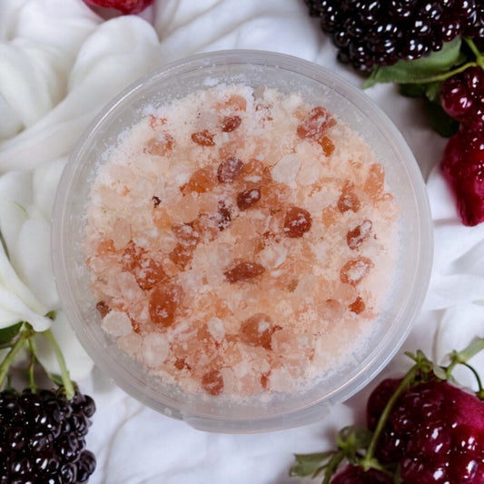 Foaming Bath Salt Pot - Blackcurrant & Rhubarb Flower